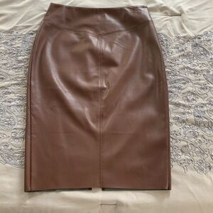 Brown faux leather